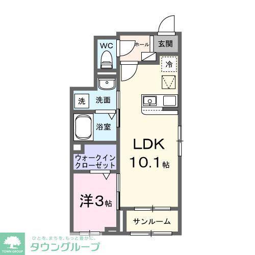 マイグリーン大島(1LDK/1階)の間取り写真