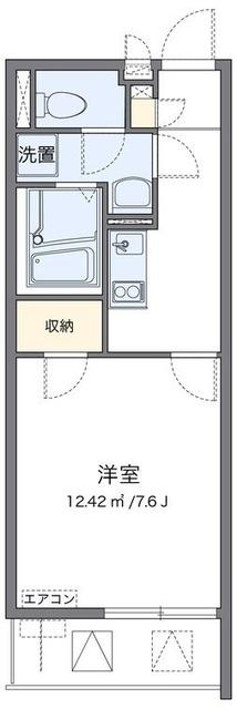 クレイノMOONI(1K/2階)の間取り写真