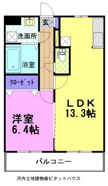 エクセルショールさくら(1LDK/2階)の間取り写真