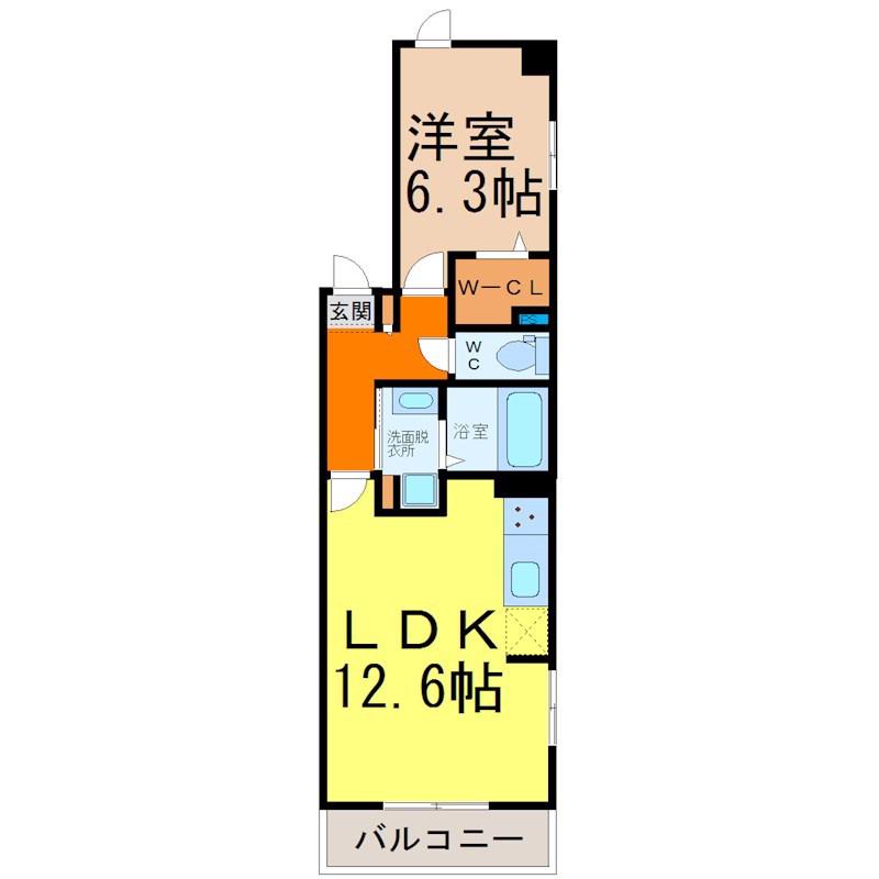 KOTOBUKI(1LDK/2階)の間取り写真