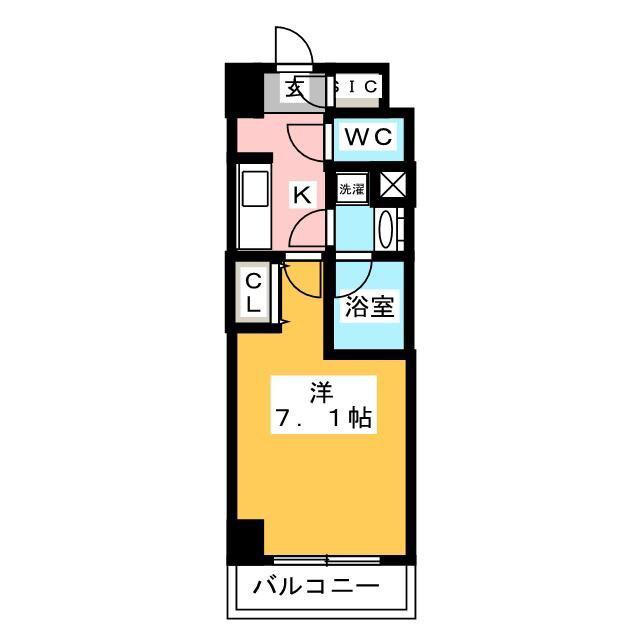 MELIV岐阜駅前(1K/4階)の間取り写真