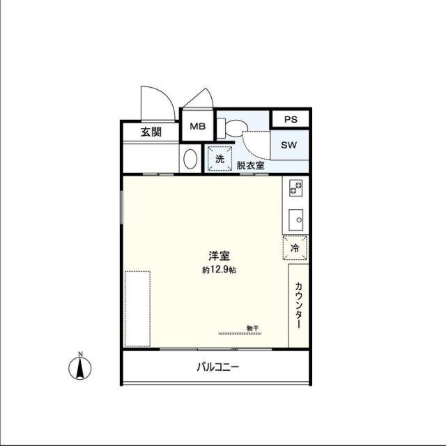 DECOLLO(ワンルーム/3階)の間取り写真