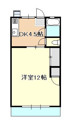 南輝コーポ(1DK/1階)の間取り写真