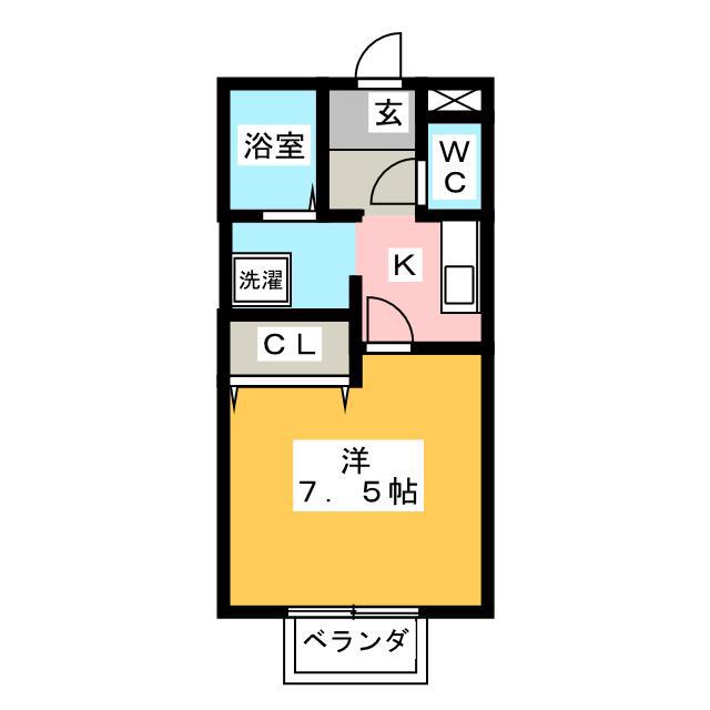 グランシャリオY(1K/1階)の間取り写真
