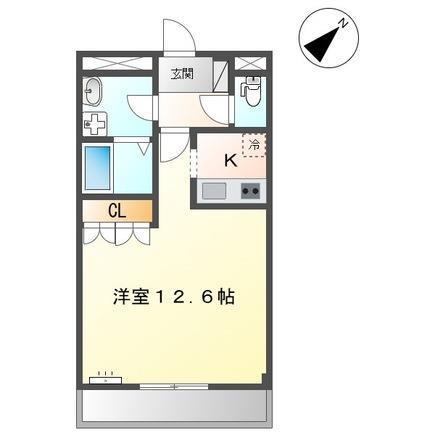ハッピネス東川口(1K/2階)の間取り写真