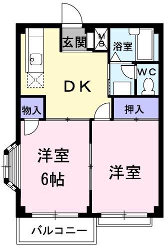 アパート光陽(2DK/1階)の間取り写真