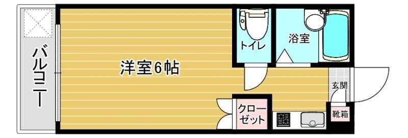 スリム片江(1K/2階)の間取り写真