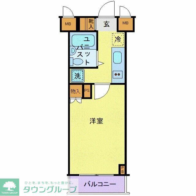 ルーブル千歳船橋(1K/4階)の間取り写真