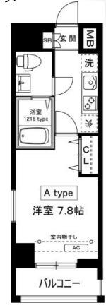 ミレベル千歳台(1K/2階)の間取り写真