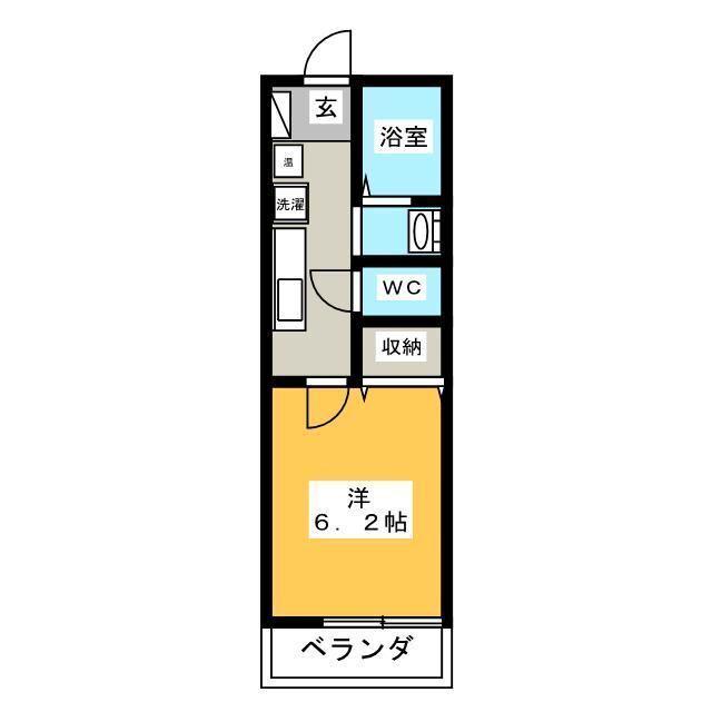 ティルタ南住吉(1K/2階)の間取り写真