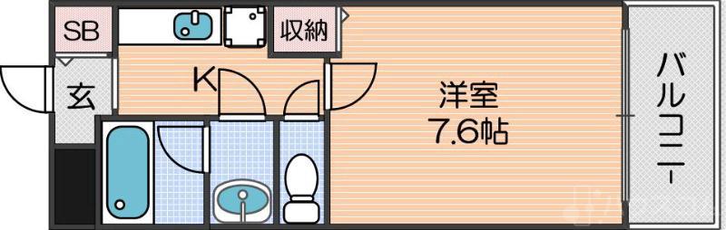 ラフィーネ住之江(1K/1階)の間取り写真