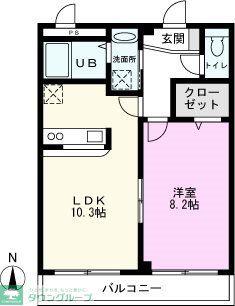 グランドグレース(1LDK/3階)の間取り写真