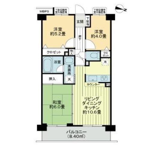 ライオンズガーデン桜台(3LDK/3階)の間取り写真