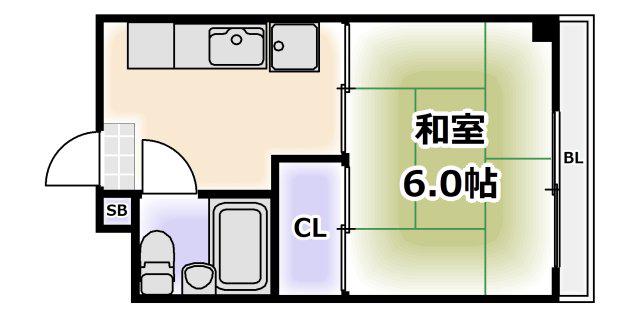 我孫子グランドハイツII(1K/4階)の間取り写真