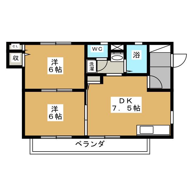 グレイスメゾン(2DK/2階)の間取り写真