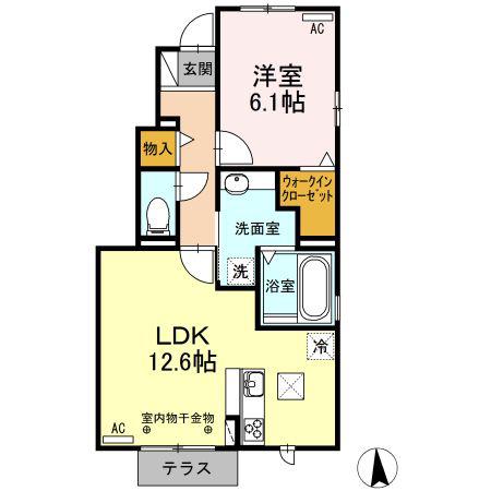 ZENITH(1LDK/1階)の間取り写真