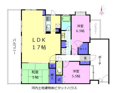レーベンハイムコンフォレスタ宇都宮(3LDK/2階)の間取り写真
