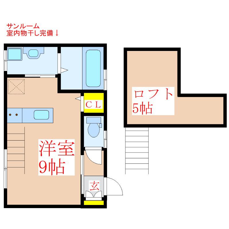 GUARDI(ワンルーム/2階)の間取り写真