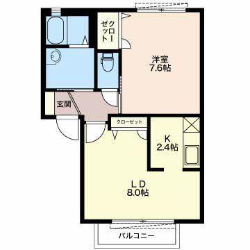 PREMIER SEASON(1LDK/2階)の間取り写真