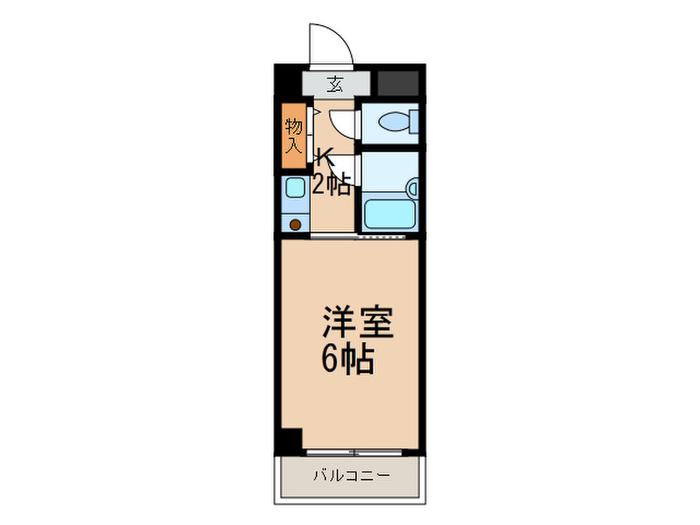 フォルティナドムス(1K/4階)の間取り写真