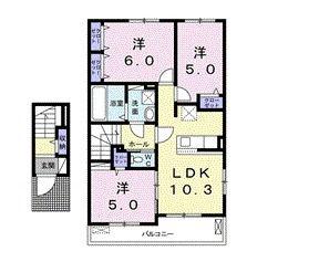 クレストール日並(3LDK/2階)の間取り写真