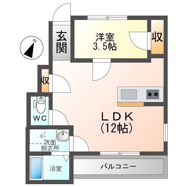 LA TOUR NET.QUATRE(1LDK/1階)の間取り写真