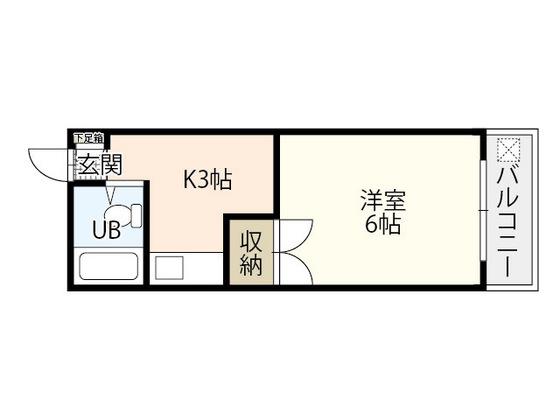 スクエアハウス(1K/4階)の間取り写真