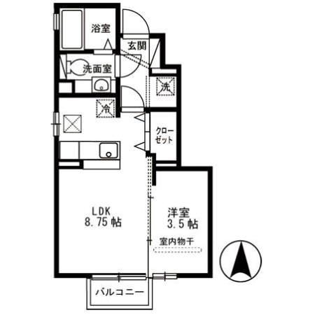 サニーフラット(1LDK/1階)の間取り写真