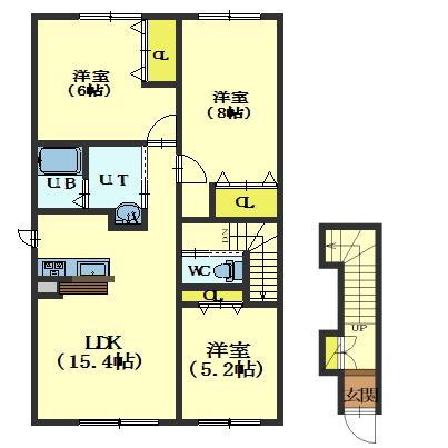 ミヌエット(3LDK/2階)の間取り写真