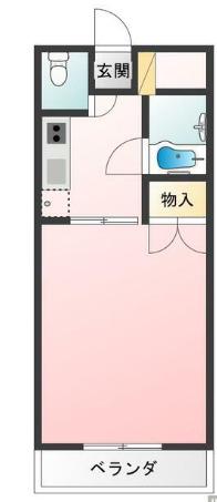 センターハイツ(ワンルーム/2階)の間取り写真