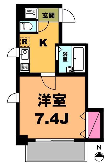 月村マンションNO25(1K/2階)の間取り写真