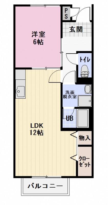 サープラス北野(1LDK/1階)の間取り写真