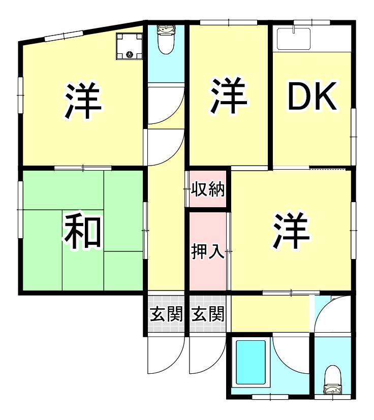垂水区テラス(4DK/2階)の間取り写真