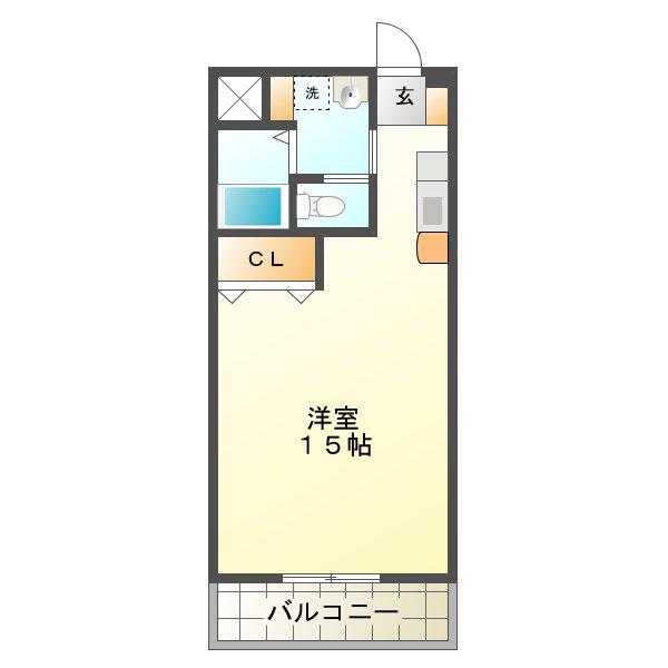 ふじ第3マンション(1K/5階)の間取り写真