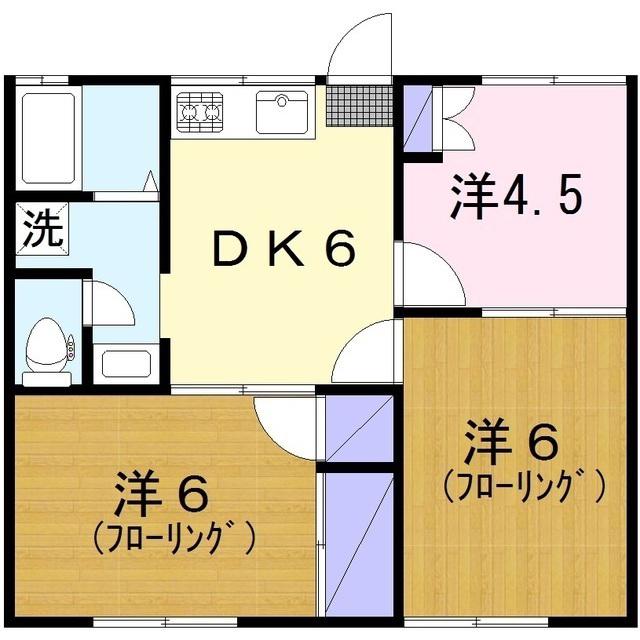 MHハイツ(3DK/1階)の間取り写真