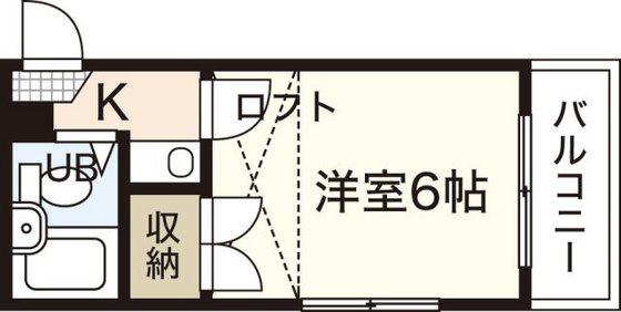 SAKURASAKU(1K/2階)の間取り写真