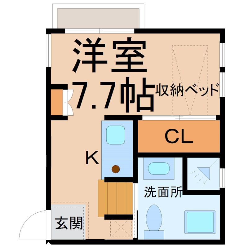 リンデンバウムJ6 A棟(1K/1階)の間取り写真