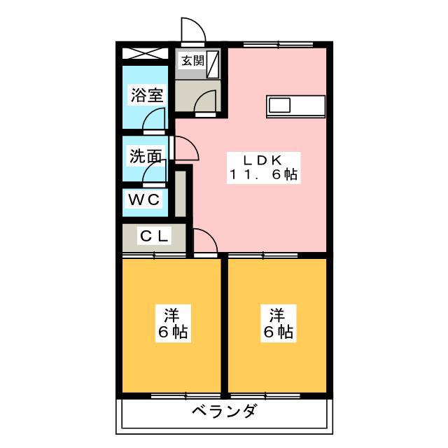 MO-VI(2LDK/1階)の間取り写真