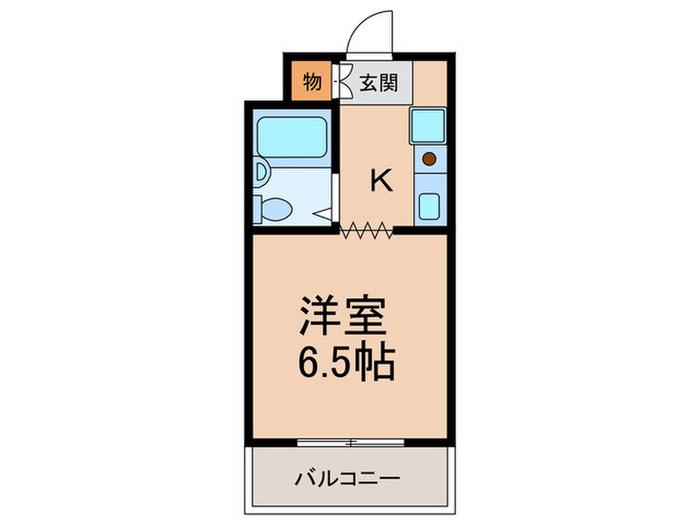 グリーンすまⅡ(1K/3階)の間取り写真
