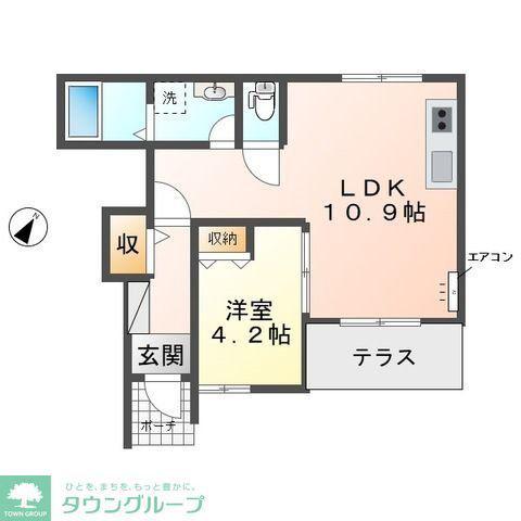 ブルック(1LDK/1階)の間取り写真