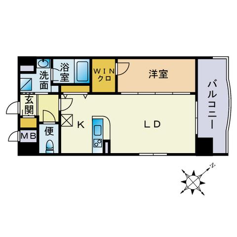RUSSIE 博多駅南(1LDK/5階)の間取り写真
