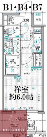 エスリード新大阪グランゲートサウス(1K/7階)の間取り写真