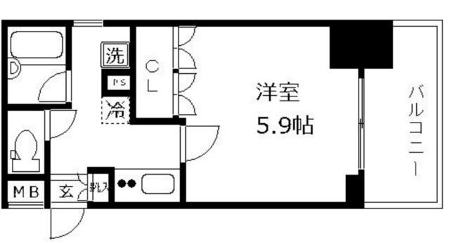 プレール・ドゥーク八丁堀(1K/8階)の間取り写真