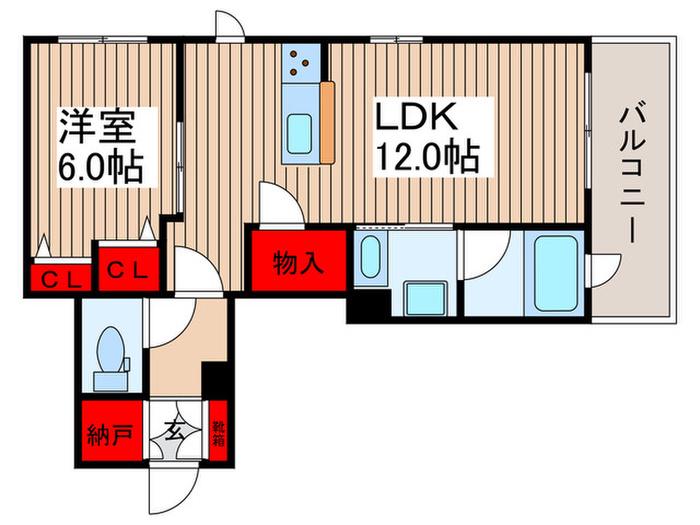 LUFT GARDENS(1LDK/2階)の間取り写真