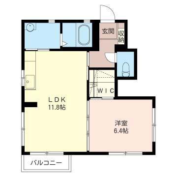 スマイルコートB(1LDK/1階)の間取り写真