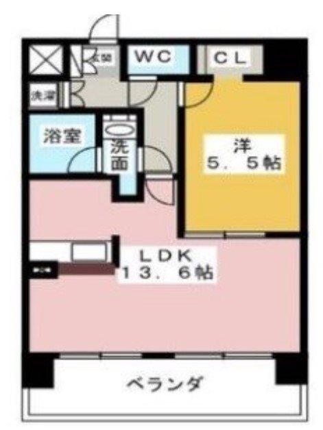 CERES賑町(1LDK/2階)の間取り写真