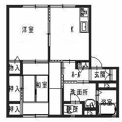 ストークI(2K/1階)の間取り写真