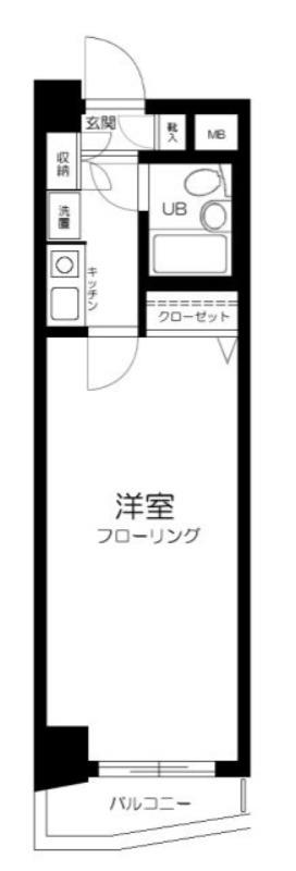 グリーンクロス西中延(1K/2階)の間取り写真