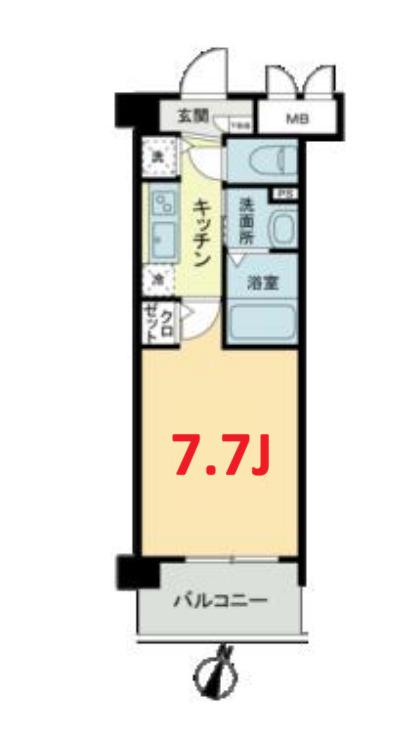 フェリース横濱(1K/6階)の間取り写真