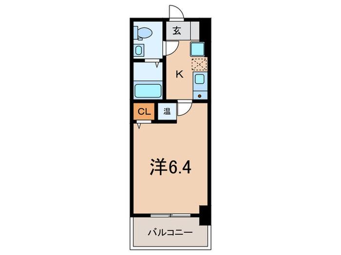 ダイドーメゾン神戸六甲(1K/9階)の間取り写真